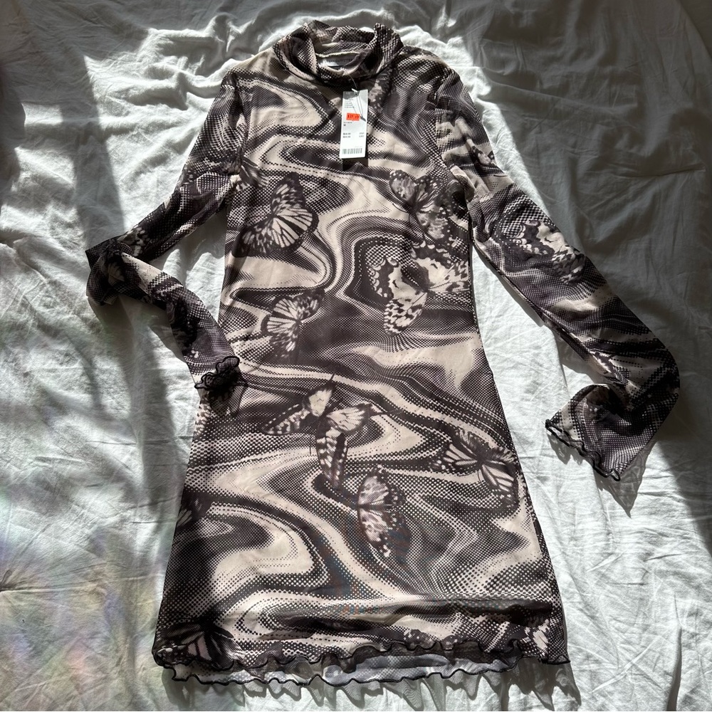 Urban Outfitters black motif body con dress size M